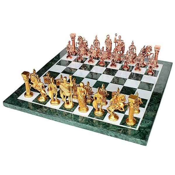 StonKraft 15 Collectible Green Marble Chess Board Game Set 2 - LXINDIA.COM