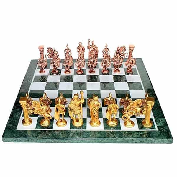 StonKraft 15 Collectible Green Marble Chess Board Game Set 3 - LXINDIA.COM