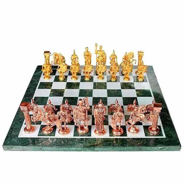 StonKraft 15 Collectible Green Marble Chess Board Game Set - LXINDIA.COM