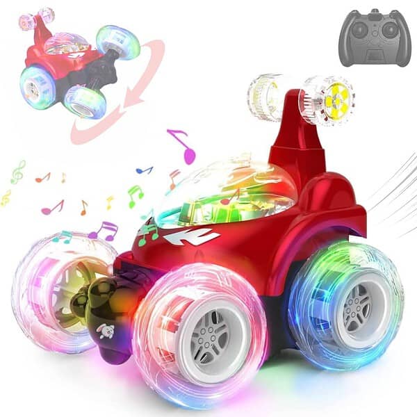 Storio Rechargeable Remote Control Rotating Rolling Stunt RC Car - LXINDIA.COM