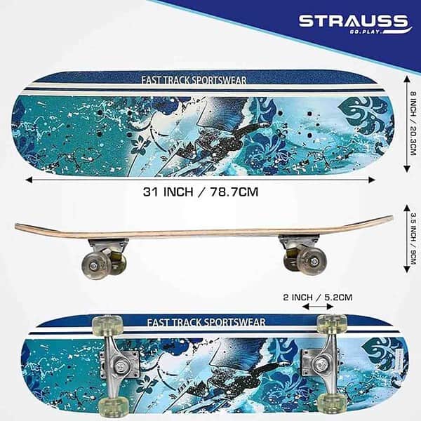 Strauss Bronx FT Lightweight Skateboard with Unique Graphics 31X 8 Inches 2 - LXINDIA.COM