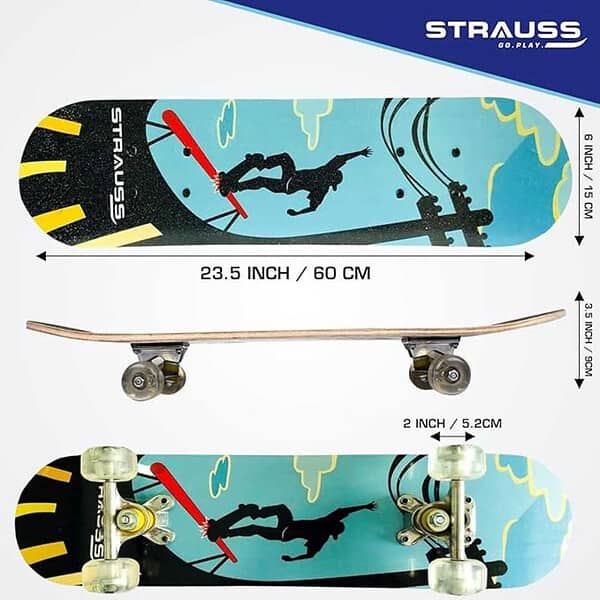 Strauss Bronx KD Lightweight Skateboard with Unique Graphics 1 - LXINDIA.COM