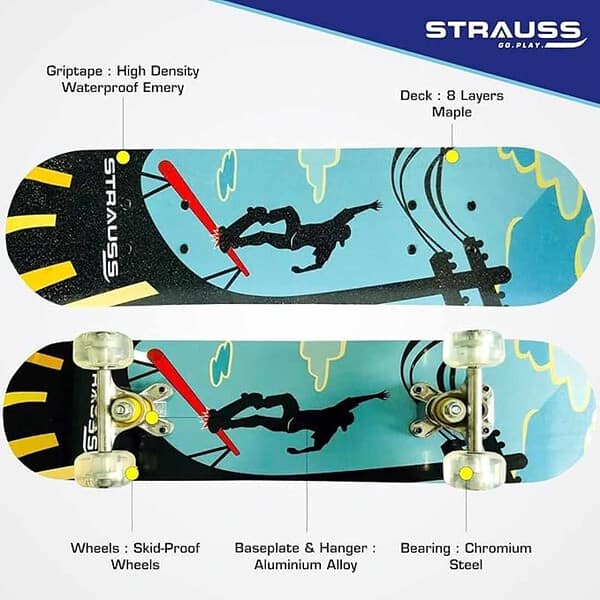 Strauss Bronx KD Lightweight Skateboard with Unique Graphics 2 - LXINDIA.COM