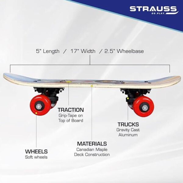 Strauss Kids Skateboard 17 X 5 Inches Maple Wood Skateboard Lion 3 - LXINDIA.COM