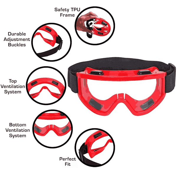 Strauss Offroad Bike Goggle Red1 - LXINDIA.COM