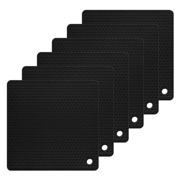 Sugalsu Trivets for Hot Pots Silicone Trivets for Hot DishesBlack Square Pack of 6 - LXINDIA.COM