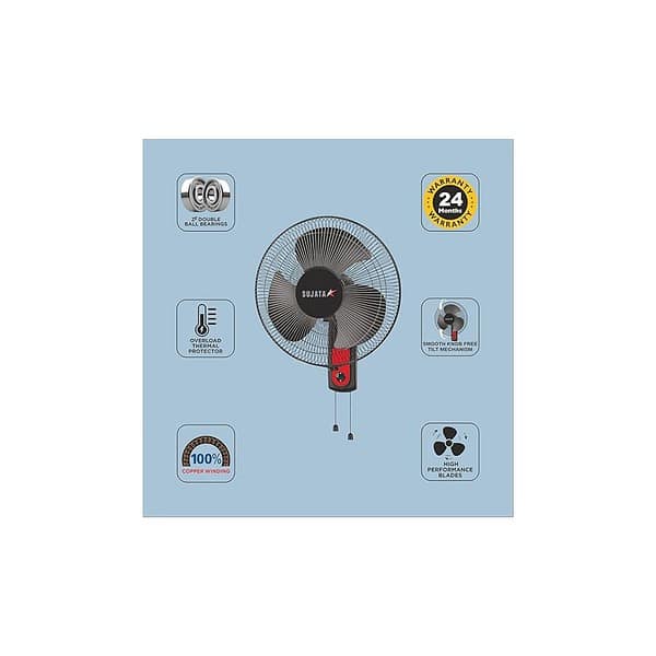 Sujata Wall Fan Wall Mount Fan SWF27 BlackA - LXINDIA.COM