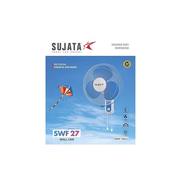 Sujata Wall Fan Wall Mount Fan SWF27 White BlueB - LXINDIA.COM