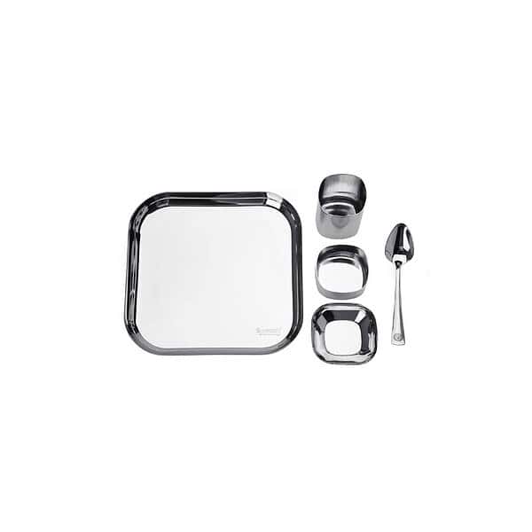 Sumeet Square Stainless Steel Dinner set of 5 Pc A - LXINDIA.COM