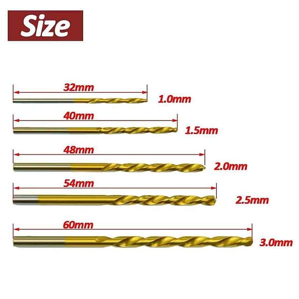 Sunkizzrs 50Pcs HSS Titanium Coated Twist Drill Bit Set TYPE B3 - LXINDIA.COM