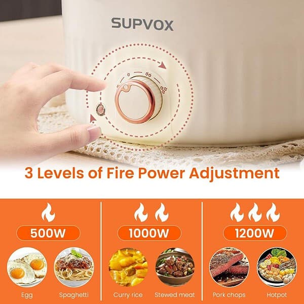 Supvox Rice Cooker 4L Non Stick Electric Cooker with Glass Lid1 - LXINDIA.COM