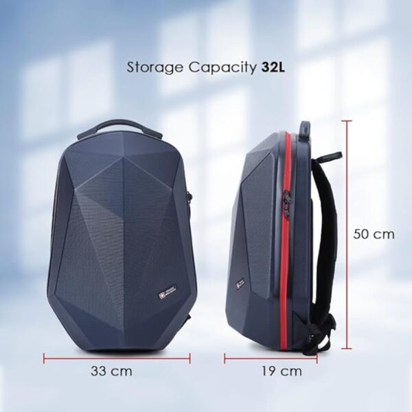 Swiss Military Hard Shell Travel Backpack UFO Alien Series Dimond Cut ABS Hardshell 1 - LXINDIA.COM