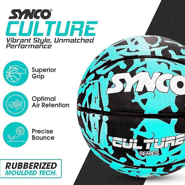 Synco Culture Series Mens Basketball Size7 Moulded Technology 8 Panel 1 - LXINDIA.COM