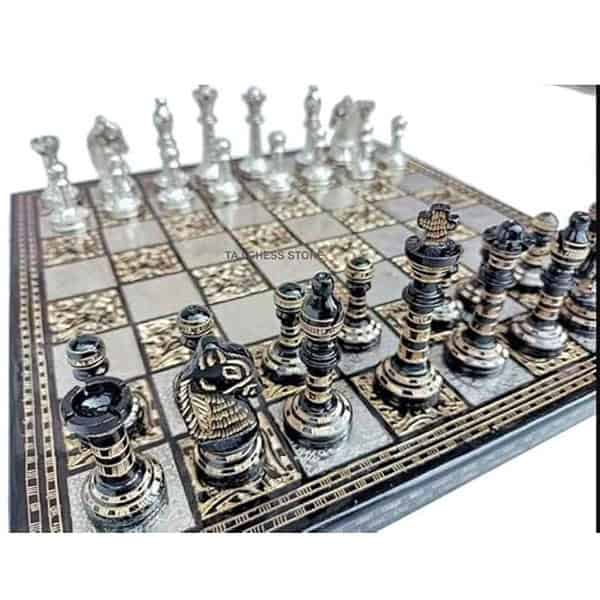 TAJ CHESS STORE Solid Brass Metal Chess Set Pieces Board 1 - LXINDIA.COM