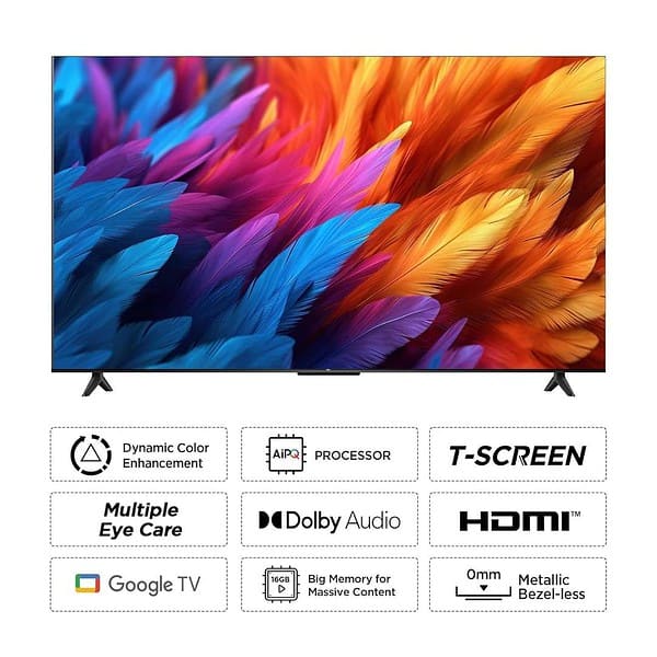 TCL 126 cm 50 inches Metallic Bezel Less Series Smart LED Google TV 50V6B Black5 - LXINDIA.COM