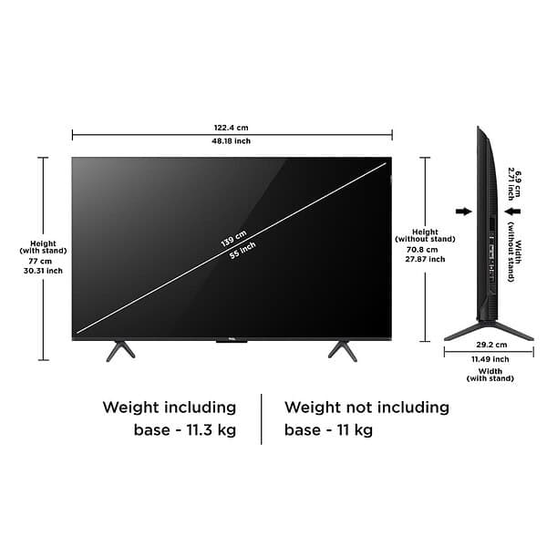 TCL 139 cm 55 inches 4K Ultra HD Smart QLED Google TV 55C61B Black2 - LXINDIA.COM