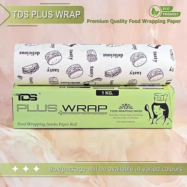 TDS PLUS WRAP Printed Butter Paper for Food Wrapping Brown Printed 1KG 3 - LXINDIA.COM