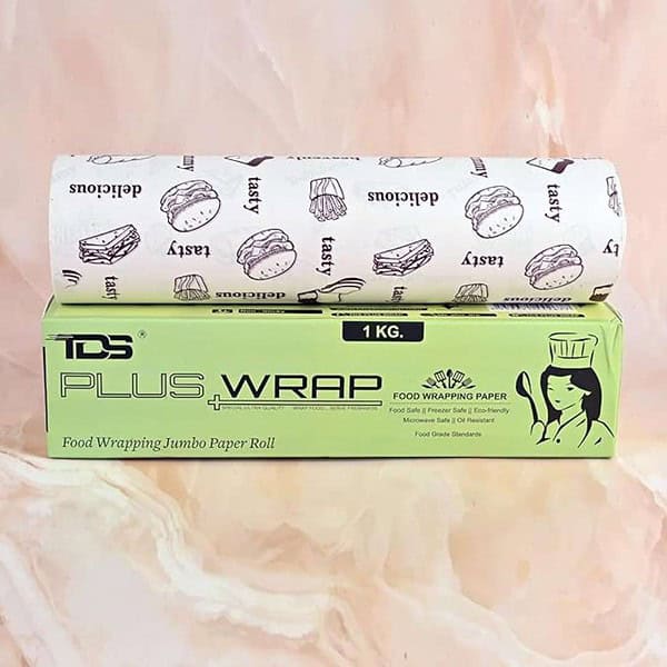 TDS PLUS WRAP Printed Butter Paper for Food Wrapping Brown Printed 1KG - LXINDIA.COM