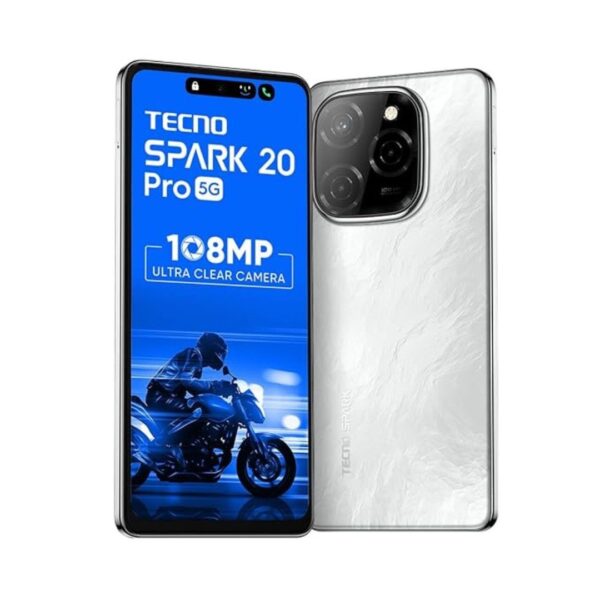 TECNO Spark 20 PRO 5G 8GB RAM 128GB Storage Glossy White1 - LXINDIA.COM