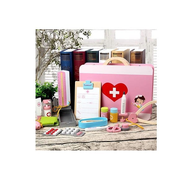 THE BRAIN GYM FACTORY Wooden Doctor Set Pink 02 - LXINDIA.COM