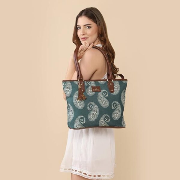 THE CLOWNFISH Percy Printed Handicraft Fabric Handbag 1 - LXINDIA.COM