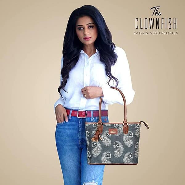 THE CLOWNFISH Percy Printed Handicraft Fabric Handbag 2 - LXINDIA.COM