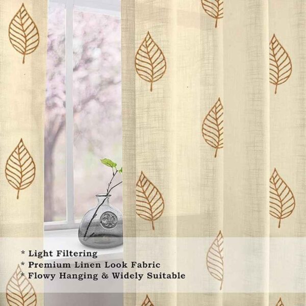 THE LINEN COMPANY Cotton Linen Solid Sheer Curtain Set of 2 1 - LXINDIA.COM