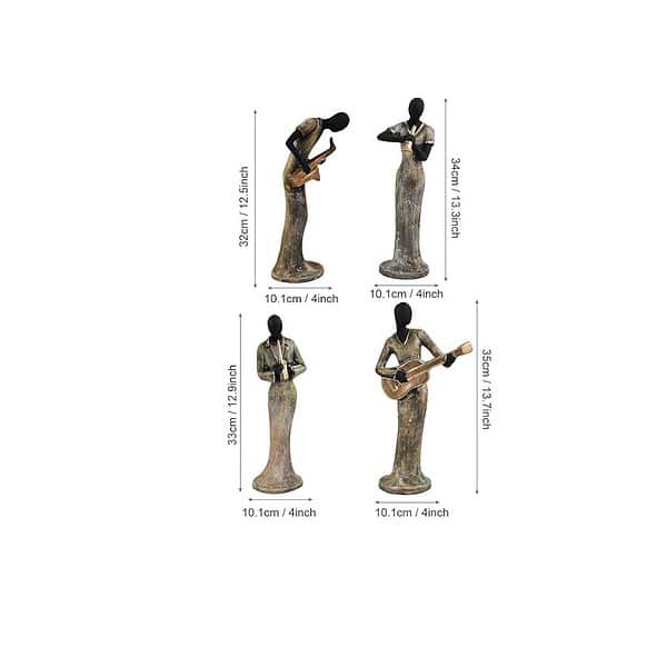 TIED RIBBONS Set of 4 Musical Ladies Playing Instrument Statues Showpiece A - LXINDIA.COM