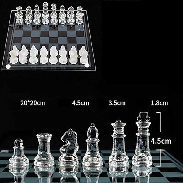 TOG Glass Chess Set Elegant Pieces and Glass Board Game 2 - LXINDIA.COM