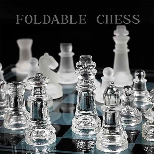 TOG Glass Chess Set Elegant Pieces and Glass Board Game 3 - LXINDIA.COM