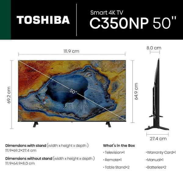 TOSHIBA 126 cm 50 inches C350NP Series 4K Ultra HD Smart LED Google TV Black4 - LXINDIA.COM