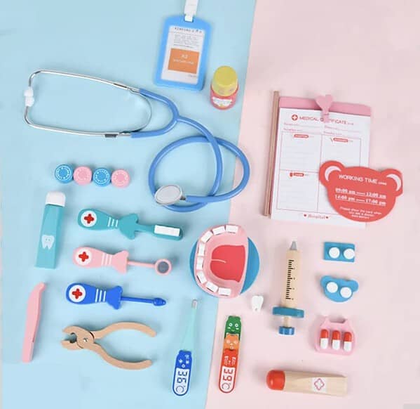 TOYARTSY Wooden Doctor and Dentist Pretend Play Set 03 - LXINDIA.COM