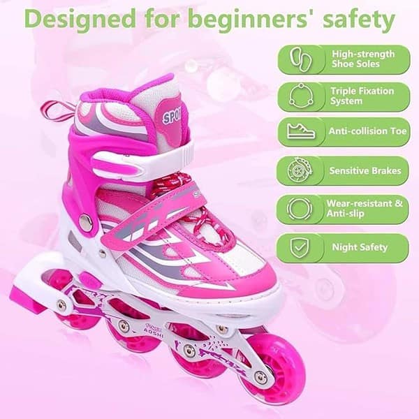 TOYZIA Roller Skates for Boys and Girls Pink 1 - LXINDIA.COM