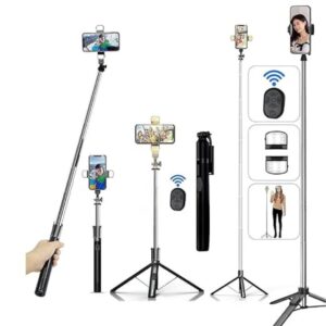 TaraVee Extendable Bluetooth Selfie Stick for Mobile Phone with LED Light - LXINDIA.COM