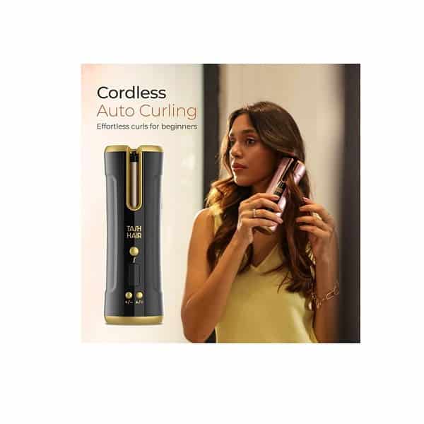 Tash Hair Twirl Automatic Cordless Curling Iron With Ceramic Barrel Black A - LXINDIA.COM