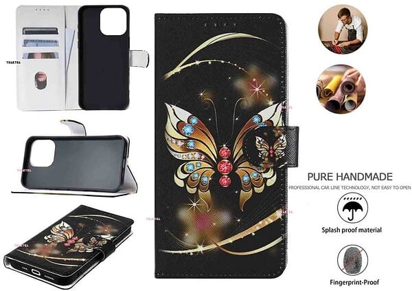 Teletel Caterpilar Print Magnetic Closure Wallet Flip Mobile Phone Case for Samsung Galaxy M55s 5G b - LXINDIA.COM