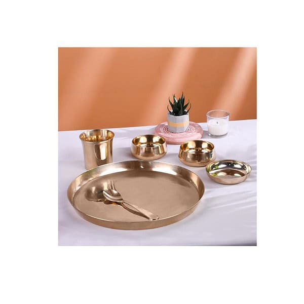 The Divine Tales Bronze Dinner Set of Thali a - LXINDIA.COM