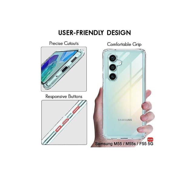 The Gift Kart Crystal Clear Back Cover Case for Samsung Galaxy M55 b - LXINDIA.COM