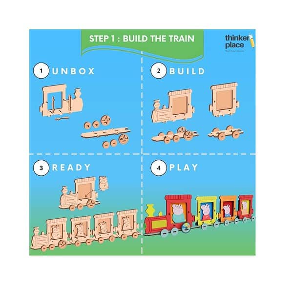 ThinkerPlace Peppa Pig DIY Mini Build Train Photo Frame 1 - LXINDIA.COM