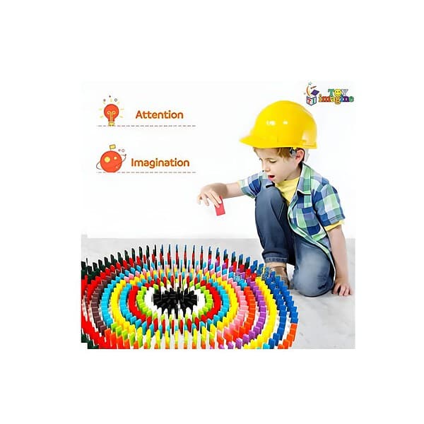 Toy ImagineTM 240 pcs Colorful Wooden Domino Block Set 12 colors 3 - LXINDIA.COM