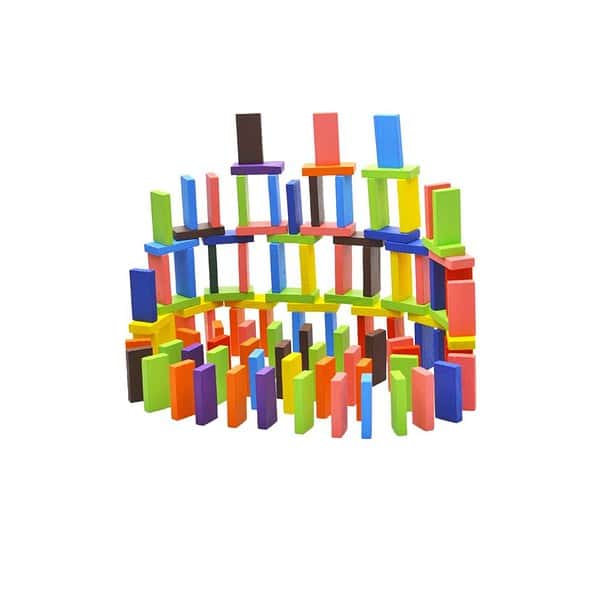 Toyshine 120 pcs 12 Color Wooden Dominos Blocks Set - LXINDIA.COM