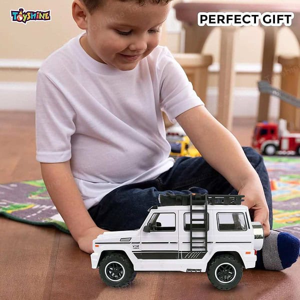 Toyshine Friction Powered Jeep White b - LXINDIA.COM