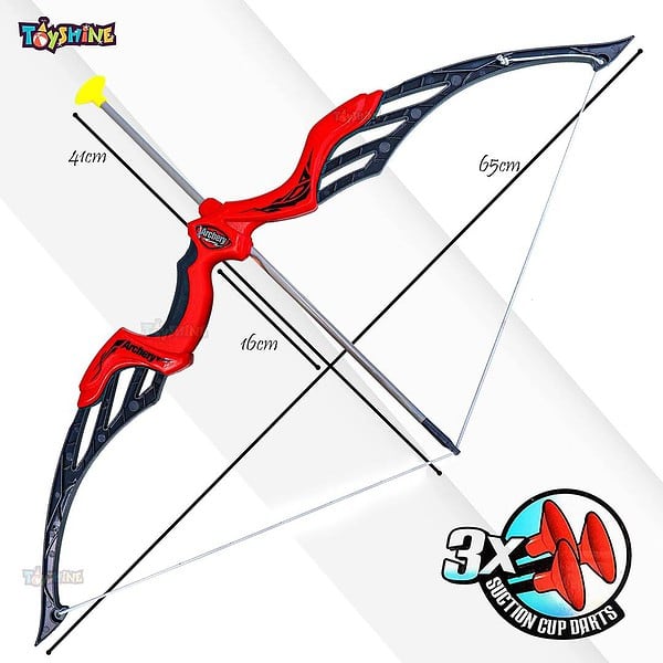 Toyshine Toy Super Archer Toy Set with 3 Suction Arrows Red G - LXINDIA.COM