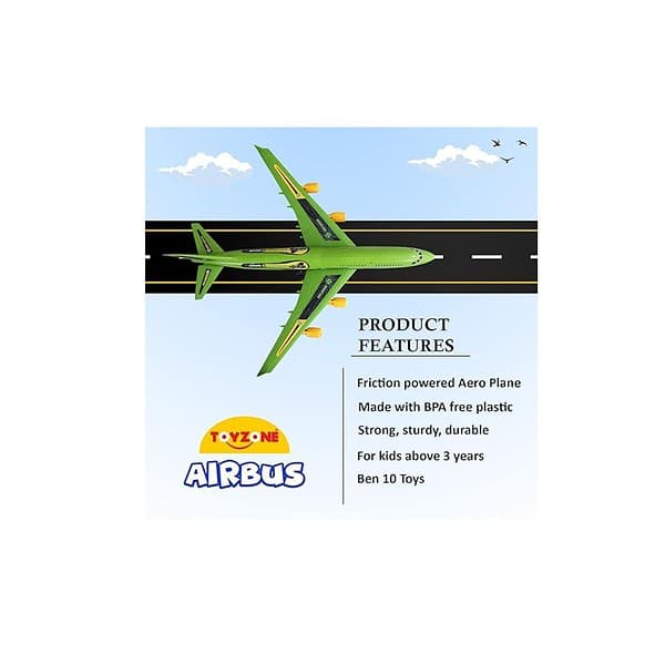 Toyzone Ben 10 Airbus 70160 Plastic Plane Friction Powered Aeroplan A - LXINDIA.COM