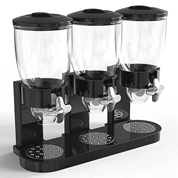 Triple Food Dispenser Easy To Use Dry Food Cereal Dispenser - LXINDIA.COM