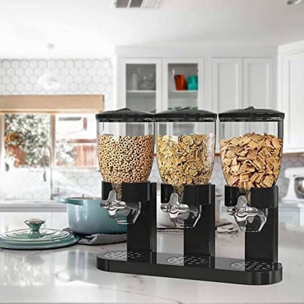 Triple Food Dispenser Easy To Use Dry Food Cereal Dispenser 3 - LXINDIA.COM