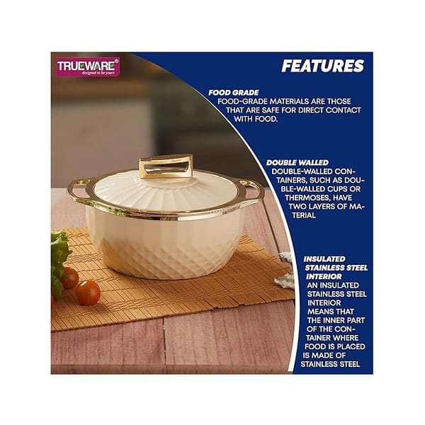 Trueware Krystal Casserole Inner Steel Casserole 1000 ml A - LXINDIA.COM