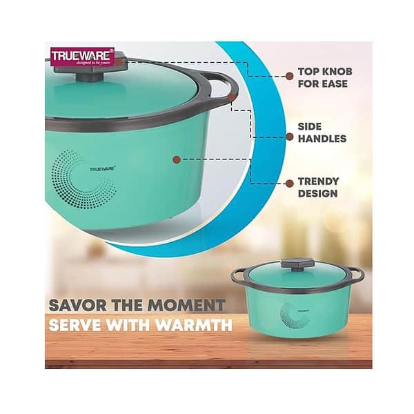 Trueware Orchid Inner Steel Casserole 1100 ML Hotpot Blue B - LXINDIA.COM