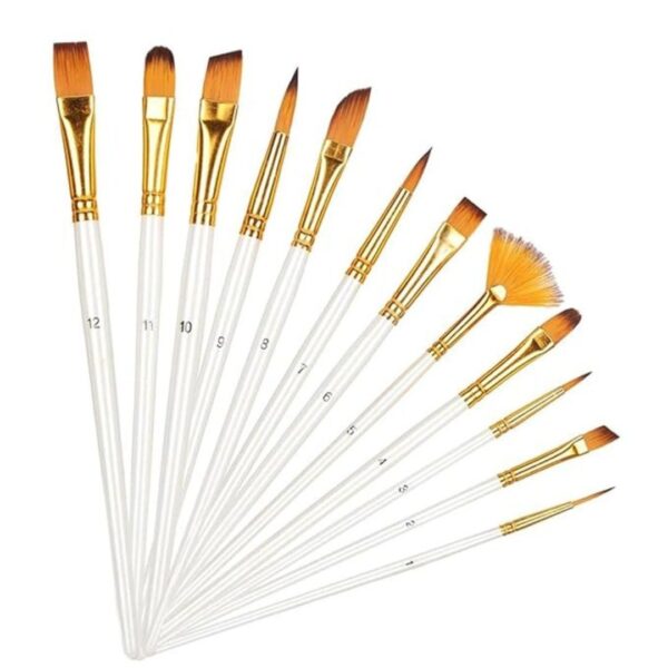 Twizzle Painting Brushes Set of 12 Synthetic Hairs Assorted Paint Brush - LXINDIA.COM