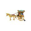 Two Moustaches Gemstone Work Brass Horse Cart Replica Decor Showpiece - LXINDIA.COM